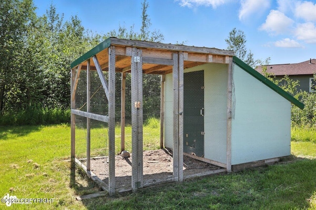 3098 N Lazy Aurora Cir, Palmer, AK 99645 - view of poultry coop featuring a lawn