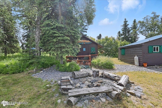 57541 Clam Diggers Ave, Clam Gulch, AK 99568 - view of yard with a wooden deck