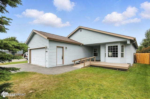 7851 Alpine View Cir, Anchorage, AK 99507 - back of house with a garage and a deck