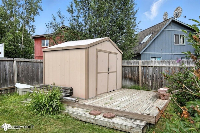 7851 Alpine View Cir, Anchorage, AK 99507 - view of shed with a fenced backyard