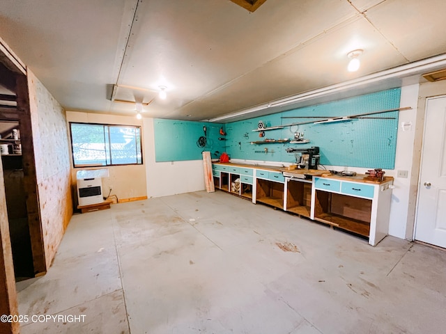 505 Unimak St, Petersburg, AK 99833 - garage with a workshop area and heating unit
