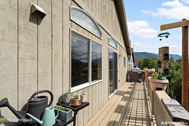 9166 Eagle River Ln, Eagle River, AK 99577 - deck featuring grilling area and a mountain view