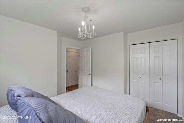 9166 Eagle River Ln, Eagle River, AK 99577 - carpeted bedroom with a chandelier and a closet