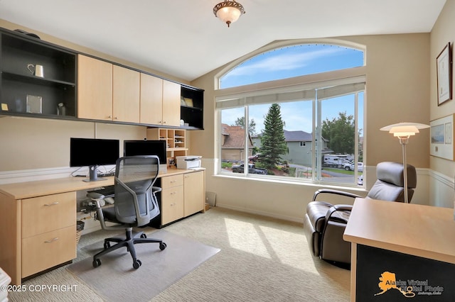 3931 Moonstar Cir, Anchorage, AK 99516 - office with vaulted ceiling and light carpet