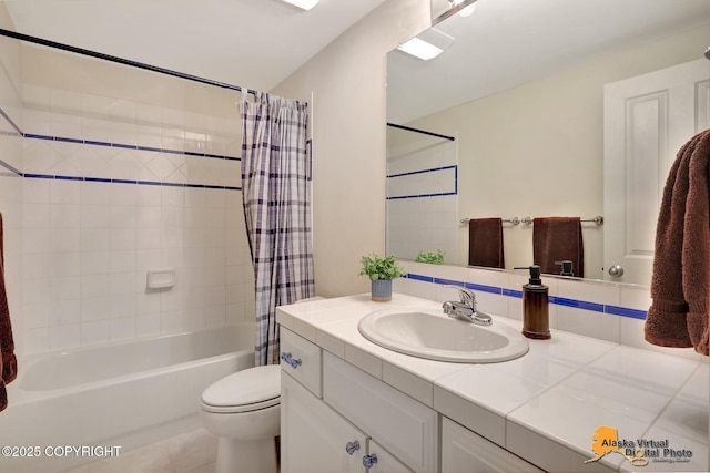 3931 Moonstar Cir, Anchorage, AK 99516 - full bath featuring vanity, shower / bath combination with curtain, and tile patterned floors