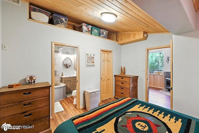 18095 Langille Rd, Cooper Landing, AK 99572 - bedroom featuring light wood-style flooring and ensuite bath