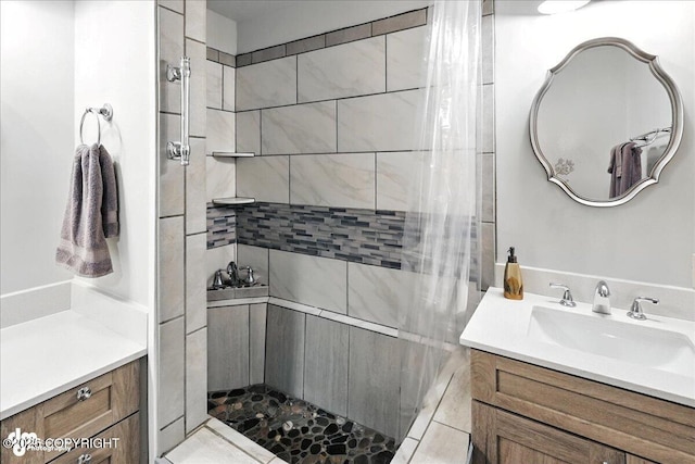 18095 Langille Rd, Cooper Landing, AK 99572 - bathroom featuring vanity and a tile shower