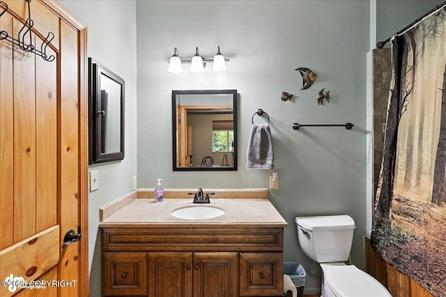 18095 Langille Rd, Cooper Landing, AK 99572 - full bathroom with vanity and a shower with shower curtain
