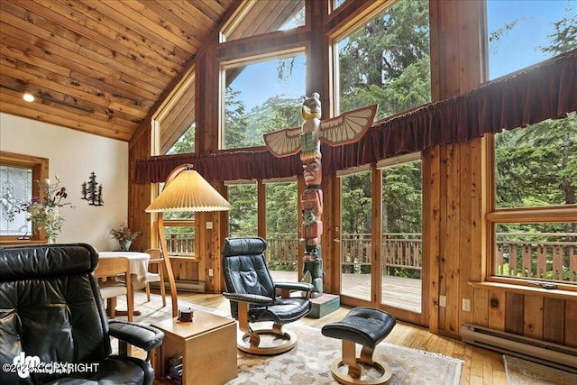 311 Alpine Meadows Ave, Girdwood, AK 99587 - sunroom with lofted ceiling and baseboard heating