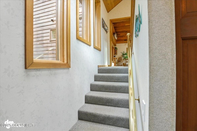 311 Alpine Meadows Ave, Girdwood, AK 99587 - stairway with vaulted ceiling