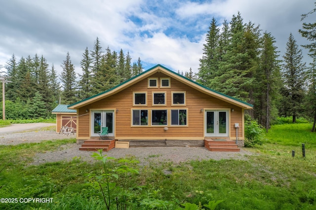 40996 Woodman Ln, Homer, AK 99603 - back of property with french doors
