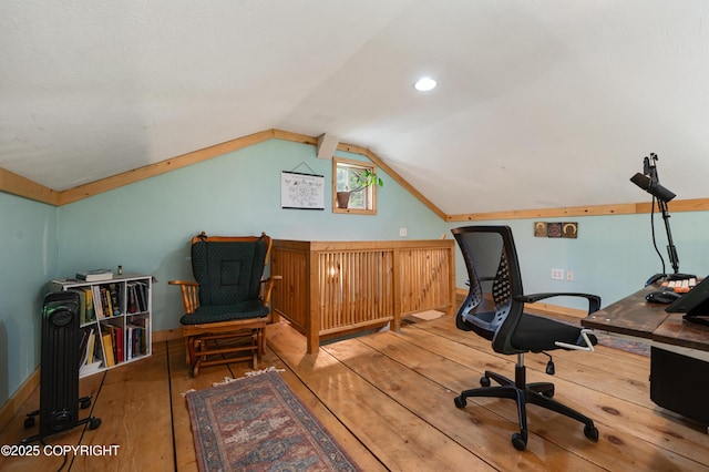 40996 Woodman Ln, Homer, AK 99603 - office with wood-type flooring and lofted ceiling