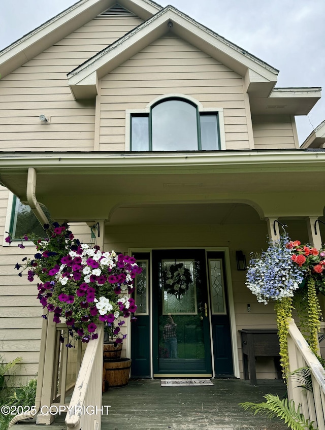 9803 W King Arthur Dr, Wasilla, AK 99623 - doorway to property with a porch