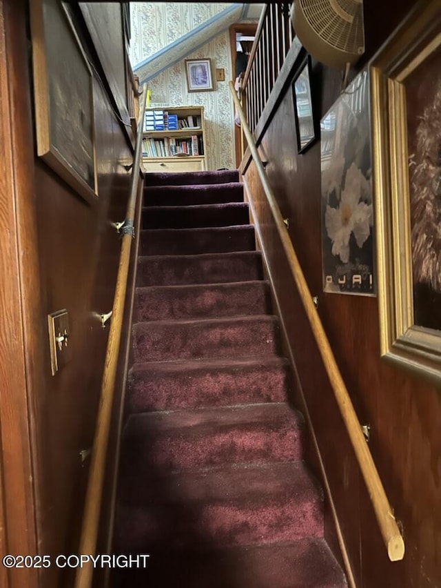 339 Cassiar St, Wrangell, AK 99929 - stairs with wood walls