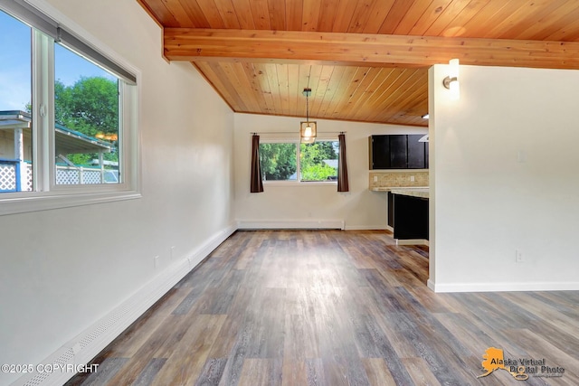 1915 Stanford Dr, Anchorage, AK 99508 - unfurnished living room featuring wooden ceiling and wood finished floors