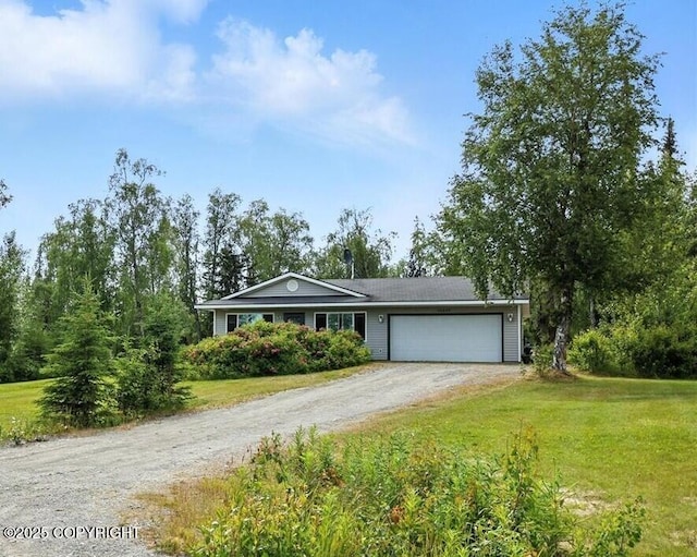 46640 Jo Ave, Kenai, AK 99611 - single story home featuring dirt driveway, a garage, and a front lawn