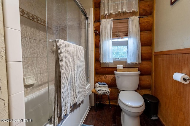 2415 Afognak Ave, Seward, AK 99664 - full bathroom with wood finished floors and log walls
