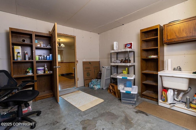 2415 Afognak Ave, Seward, AK 99664 - office area with concrete floors