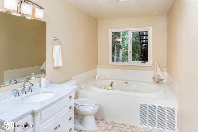 18644 Eaglewood Loop, Eagle River, AK 99577 - full bath with a garden tub, vanity, and tile patterned flooring