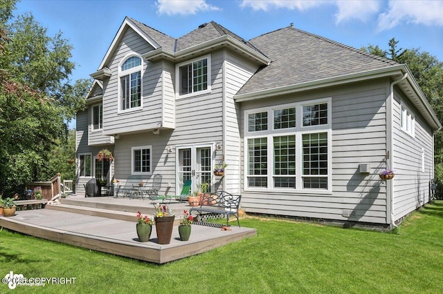 2436 N Hope Cir, Palmer, AK 99645 - rear view of property featuring a deck and a lawn