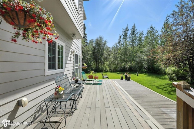 2436 N Hope Cir, Palmer, AK 99645 - wooden deck with a lawn