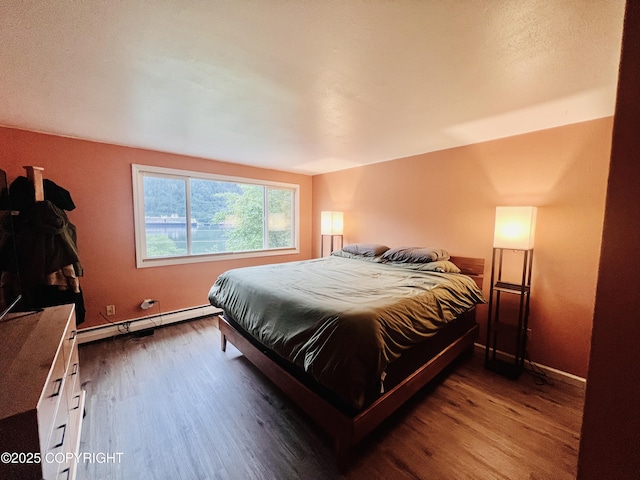2703 David St, Juneau, AK 99801 - bedroom with baseboard heating and wood finished floors