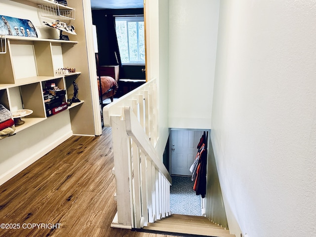 2703 David St, Juneau, AK 99801 - staircase with wood finished floors and baseboards