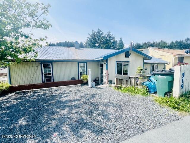 515 Maple Ave, Kodiak, AK 99615 - view of front of home with a metal roof and a chimney