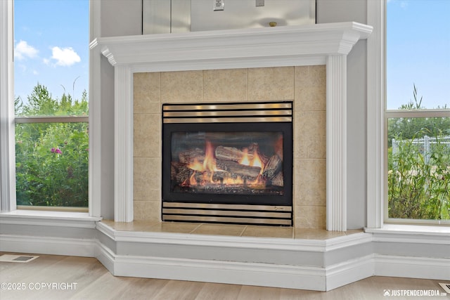 3827 E Country Field Cir, Wasilla, AK 99654 - detailed view of a tile fireplace and wood finished floors