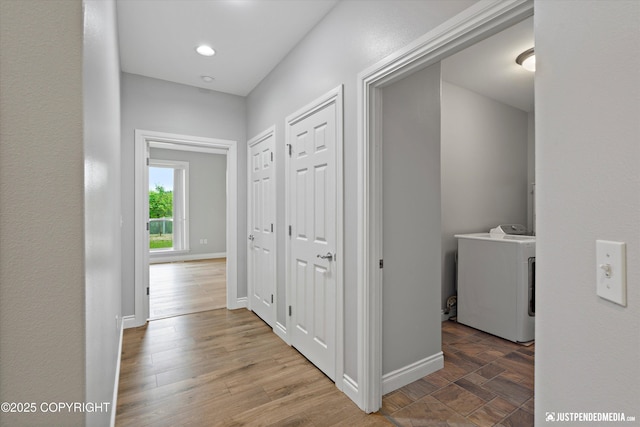 3827 E Country Field Cir, Wasilla, AK 99654 - hallway with washer / clothes dryer and recessed lighting