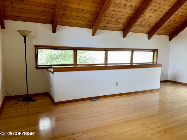 9238 Emily Way, Juneau, AK 99801 - empty room featuring wood ceiling and light wood-type flooring
