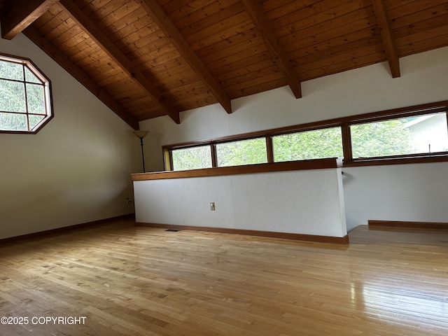 9238 Emily Way, Juneau, AK 99801 - empty room featuring light wood-type flooring and wooden ceiling