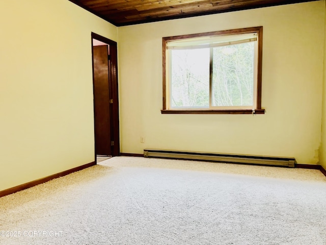9238 Emily Way, Juneau, AK 99801 - carpeted spare room featuring baseboard heating and wood ceiling