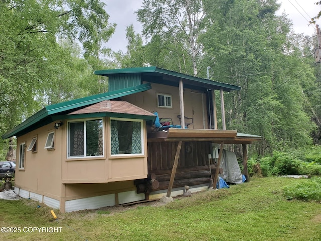 22120 S Easy St, Talkeetna, AK 99676 - rear view of house with a lawn