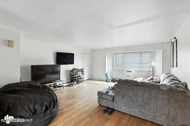 330 N Bliss St, Anchorage, AK 99508 - living room with wood finished floors and a textured ceiling
