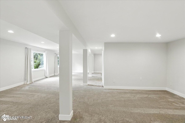 12220 Shiloh Rd, Anchorage, AK 99516 - basement featuring recessed lighting and carpet floors