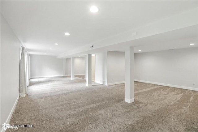 12220 Shiloh Rd, Anchorage, AK 99516 - finished basement with light colored carpet and recessed lighting