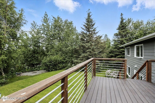 12220 Shiloh Rd, Anchorage, AK 99516 - wooden deck with a yard
