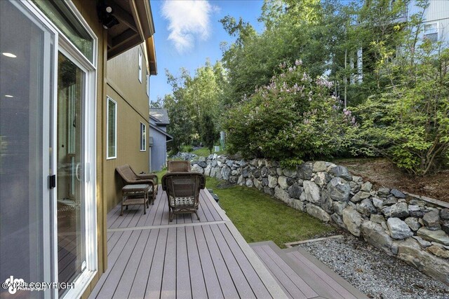 1677 Circlewood Dr, Anchorage, AK 99516 - view of wooden terrace
