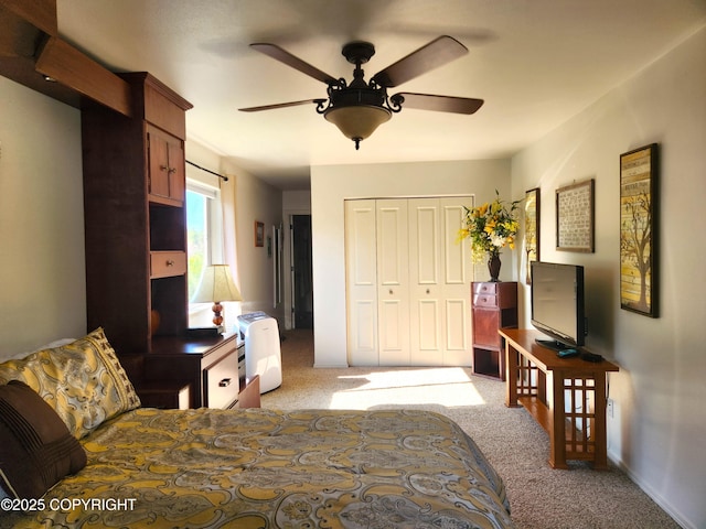 3920 Red Talon Dr, Anchorage, AK 99507 - carpeted bedroom featuring a closet and a ceiling fan