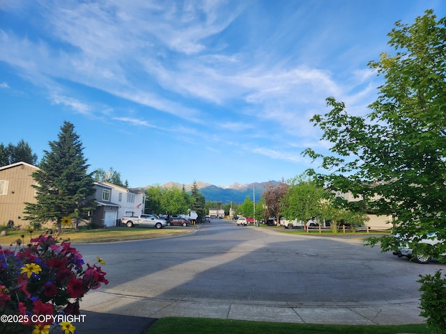 3920 Red Talon Dr, Anchorage, AK 99507 - view of asphalt street featuring a mountain view and a residential view