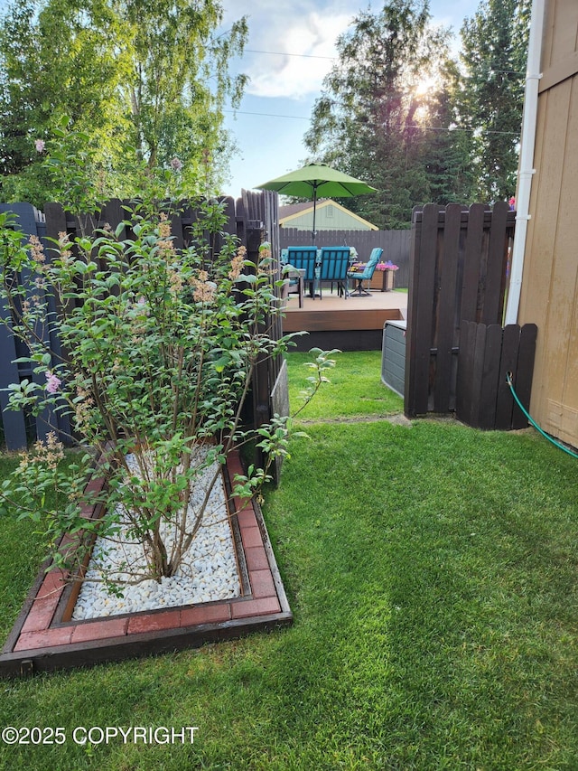 3920 Red Talon Dr, Anchorage, AK 99507 - view of yard with a deck