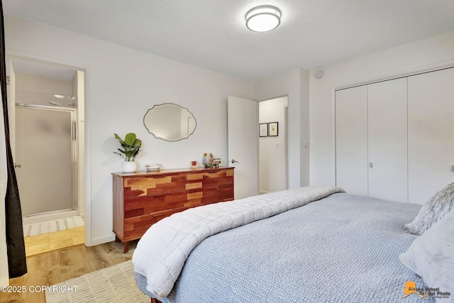 4800 Carousel Cir, Anchorage, AK 99502 - bedroom with light wood finished floors, a closet, and ensuite bathroom