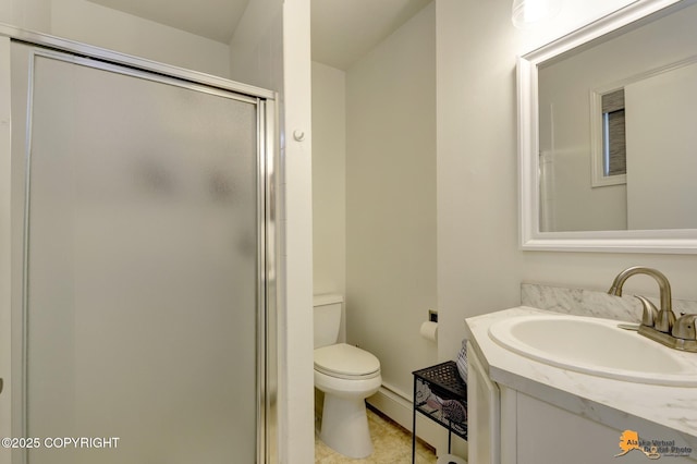 4800 Carousel Cir, Anchorage, AK 99502 - full bath featuring vanity, a stall shower, and tile patterned flooring