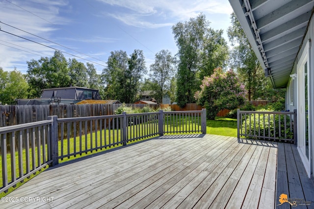 4800 Carousel Cir, Anchorage, AK 99502 - deck featuring a fenced backyard