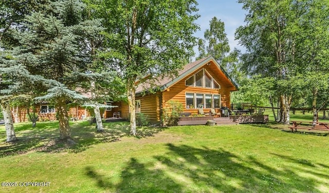 721 N Natasha Rd, Palmer, AK 99645 - back of property featuring a yard and log siding