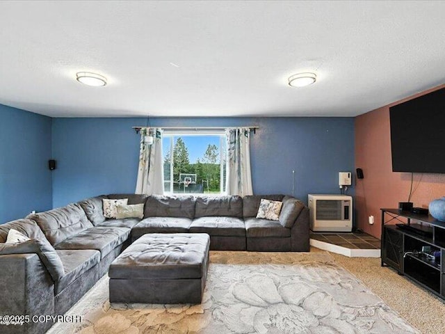 72155 Shannon Rd, Anchor Point, AK 99556 - living room with carpet floors and heating unit