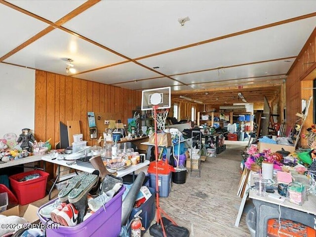 72155 Shannon Rd, Anchor Point, AK 99556 - misc room with wood walls and carpet floors