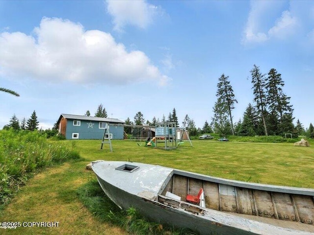 72155 Shannon Rd, Anchor Point, AK 99556 - view of grassy yard with a playground
