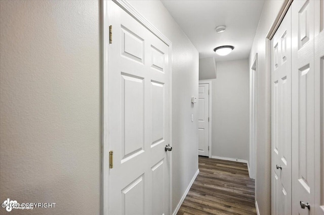 2608 Lauren Creek Loop # 4, Anchorage, AK 99507 - corridor featuring dark wood-style floors and baseboards